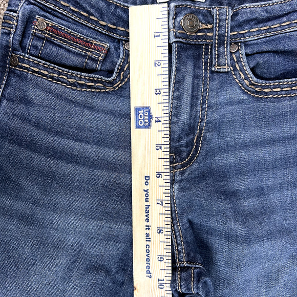 Shyanne Jeans Women’s 26 Short Blue Bootcut Mid Rise Western Embroidered Pocket - Picture 9 of 9